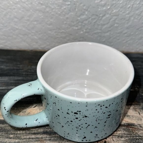 Éccolo World Traveler Turquoise & Black Speckled Ceramic Mug 2.5" H x 3.5" D - Picture 2 of 5